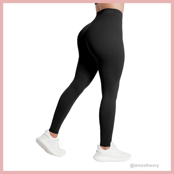 High Waist Butt Lift Yoga Leggings No Front Seam Tummy Control Workout Pants